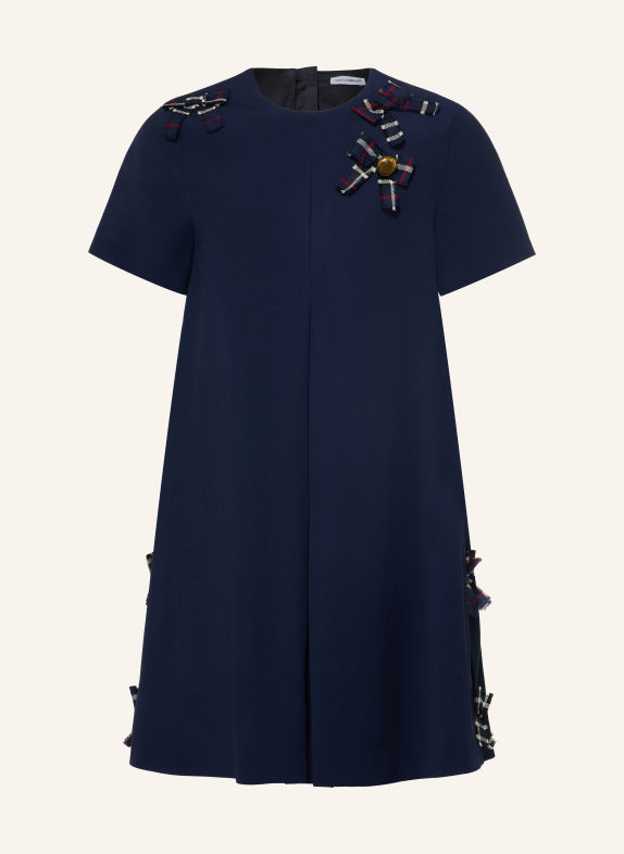 DOLCE & GABBANA Kleid DUNKELBLAU / NEONROT / WEISS