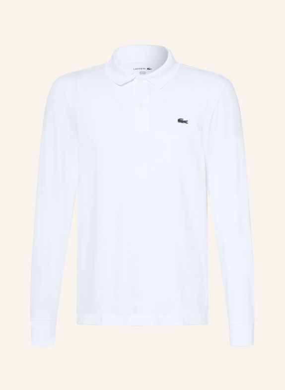 LACOSTE Strick-Poloshirt WEISS / DUNKELGRÜN