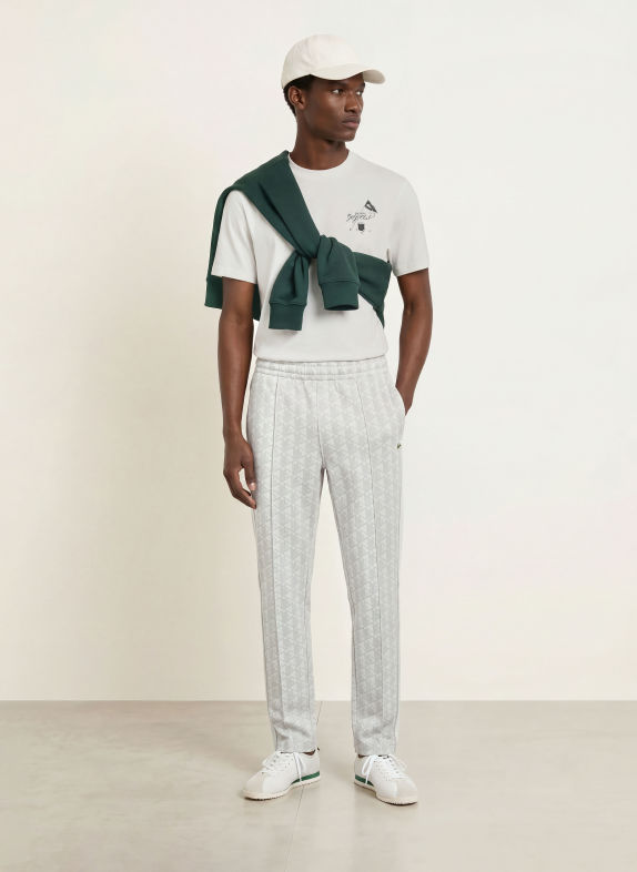 LACOSTE T-shirt WIT / ZWART