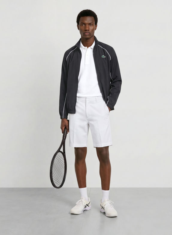 LACOSTE Trainingsjack ZWART / DONKERGROEN / WIT