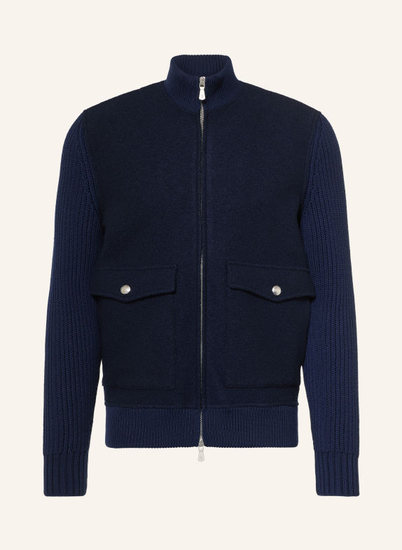eleventy Blouson im Materialmix DUNKELBLAU
