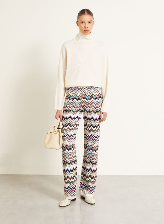MISSONI Strickhose CREME / PINK / HELLBLAU