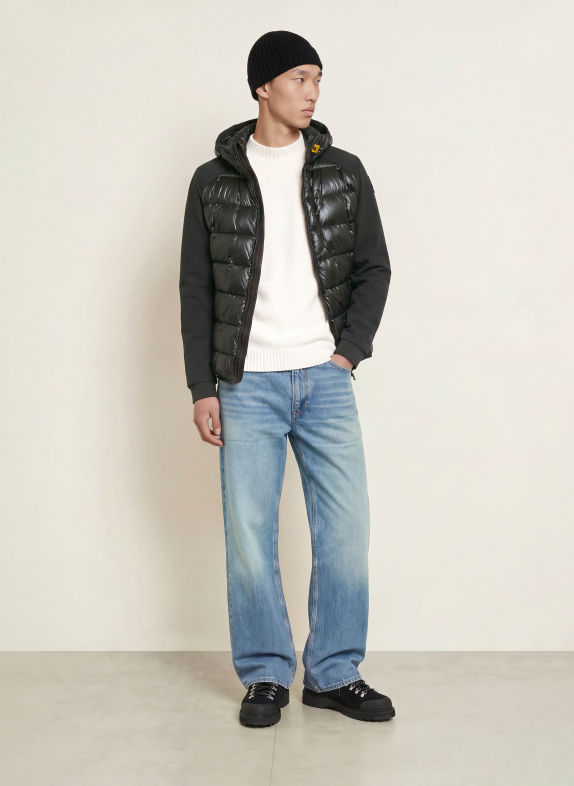 PARAJUMPERS VIGOLO dunjakke i blandet materiale SORT
