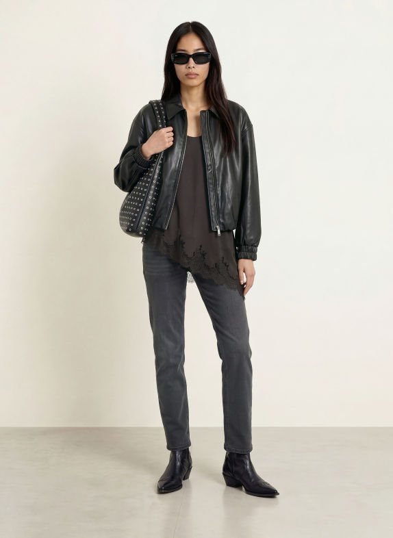 REPLAY Jeansy straight AKEME C097 DARK GREY