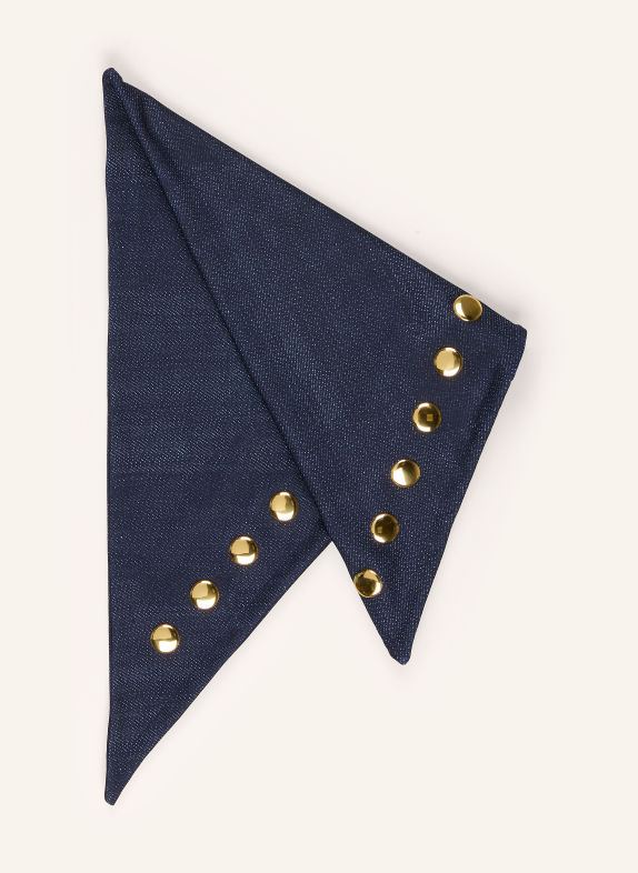 GOLDBERGH TETSU Triangular scarf with Rivets DARK BLUE / GOLD