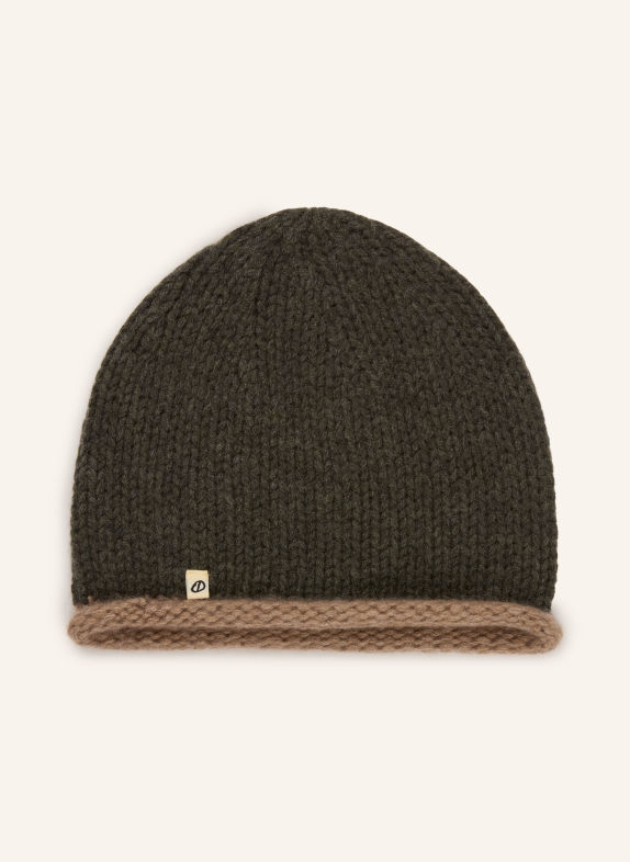 Oats & Rice Cashmere-Mütze COTTAGE DUNKELGRÜN / BEIGE