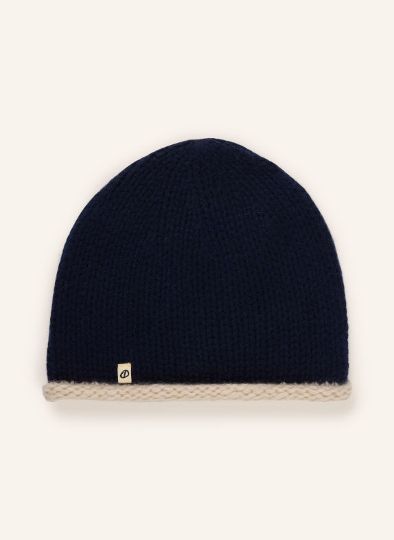 Oats & Rice Cashmere-Mütze COTTAGE DUNKELBLAU / BEIGE