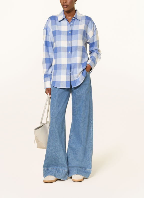 van Laack Hemdbluse VL-BESNA-SVKN aus Flanell BLAU / HELLBLAU / WEISS