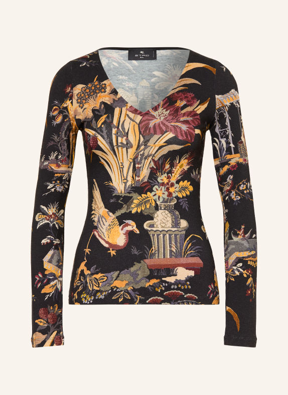 ETRO Longsleeve SCHWARZ / DUNKELROT / DUNKELGELB