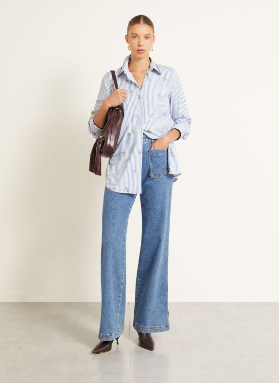 ETRO Hemdbluse HELLBLAU / GELB / WEISS
