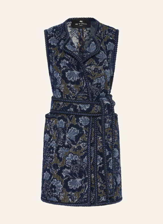 ETRO Jacquard vest DARK BLUE / BLUE GRAY / GREEN