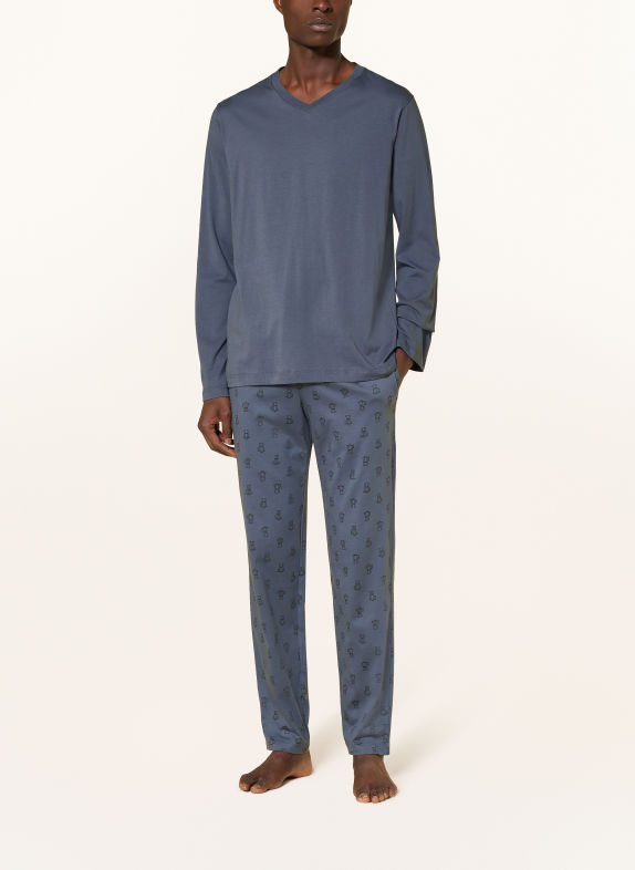 SCHIESSER Schlafshirt MIX + RELAX BLAUGRAU
