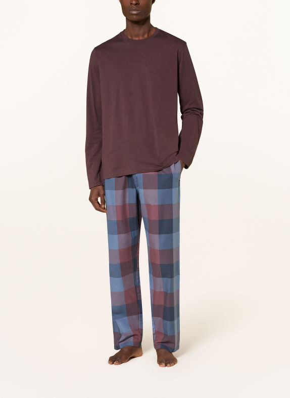 SCHIESSER Schlafshirt MIX + RELAX DUNKELBRAUN