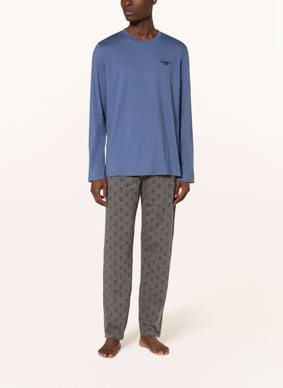 SCHIESSER Pajamas DARK GRAY / BLUE GRAY