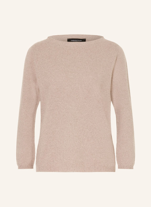 FABIANA FILIPPI Pullover mit Glitzergarn HELLBRAUN / PLATIN