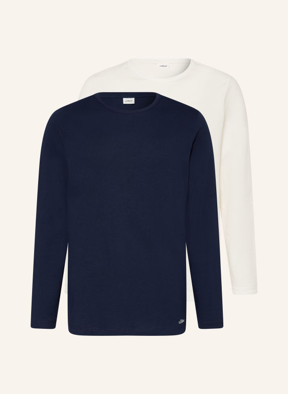 s.Oliver RED 2-Pack of Long-sleeve Shirts WHITE / DARK BLUE