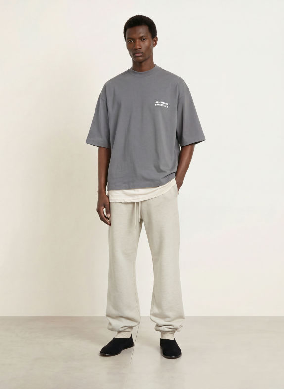 ESSENTIALS - FEAR OF GOD Tricou cu mâneci 3/4 GRI ÎNCHIS