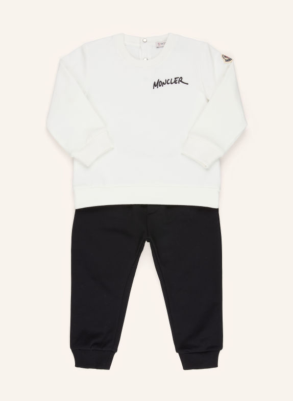 MONCLER enfant Set: hanorac și pantaloni de trening ALB / NEGRU