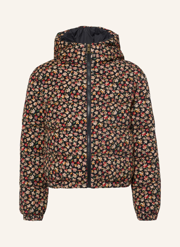 MONCLER enfant Daunenjacke NIREA aus Cord SCHWARZ / BEIGE / ROT