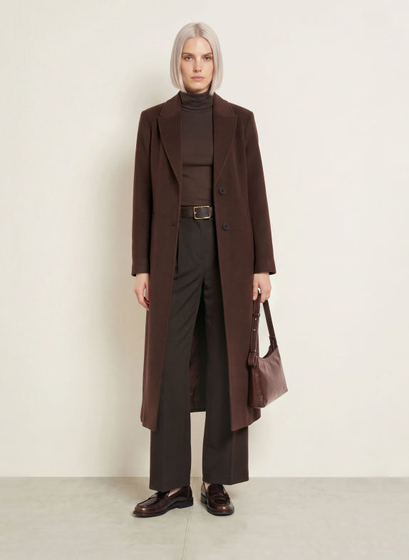 FUCHS SCHMITT VERONA Wool coat DARK BROWN