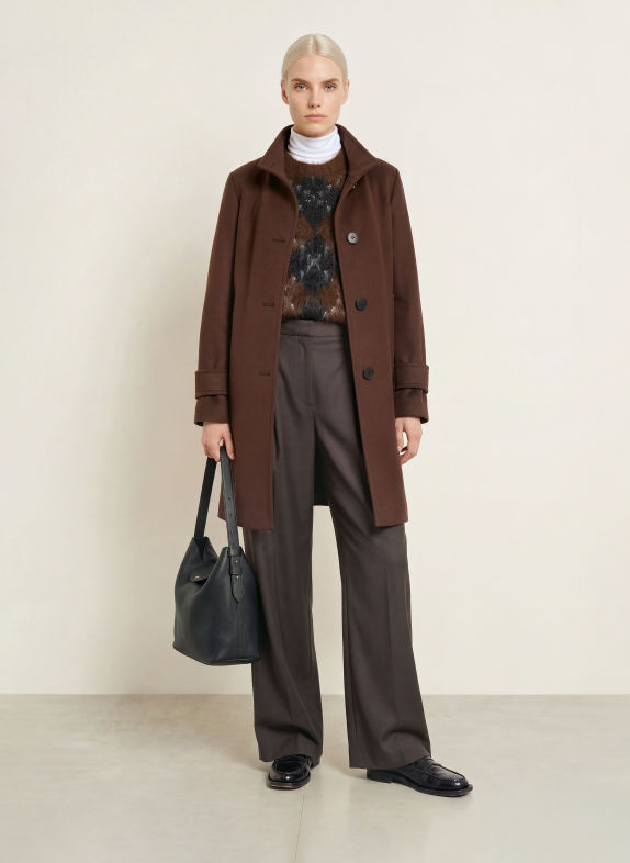 FUCHS SCHMITT JACKSONVILLE Wool coat DARK BROWN
