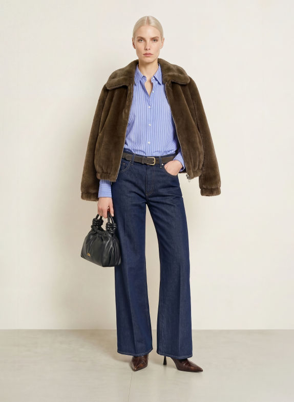 FUCHS SCHMITT MEMPHIS Faux Fur Jacket BROWN
