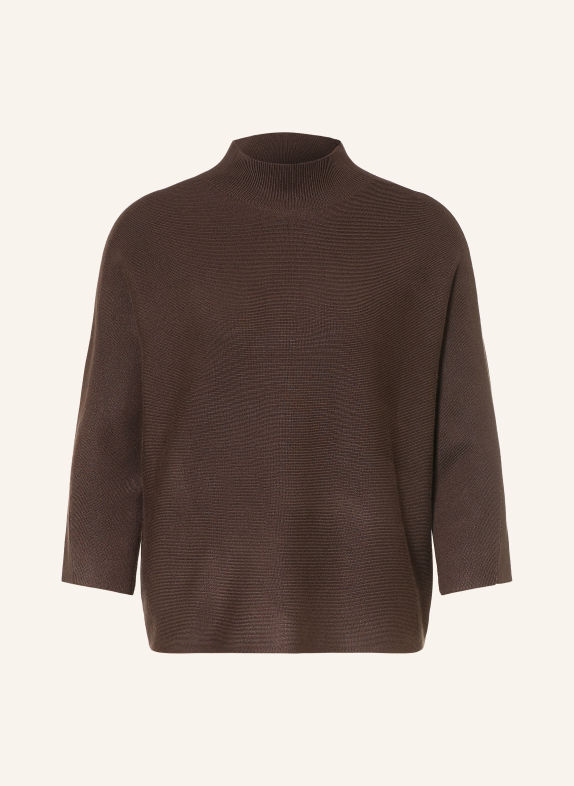 comma Sweater with 3/4-length sleeves DARK BROWN