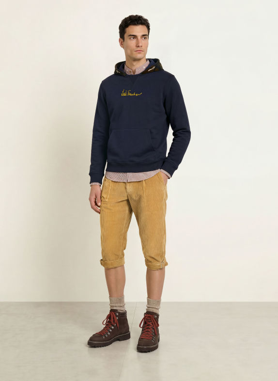 Luis Trenker Hoodie LUPHILIPP DONKERBLAUW / BRUIN / OLIJF