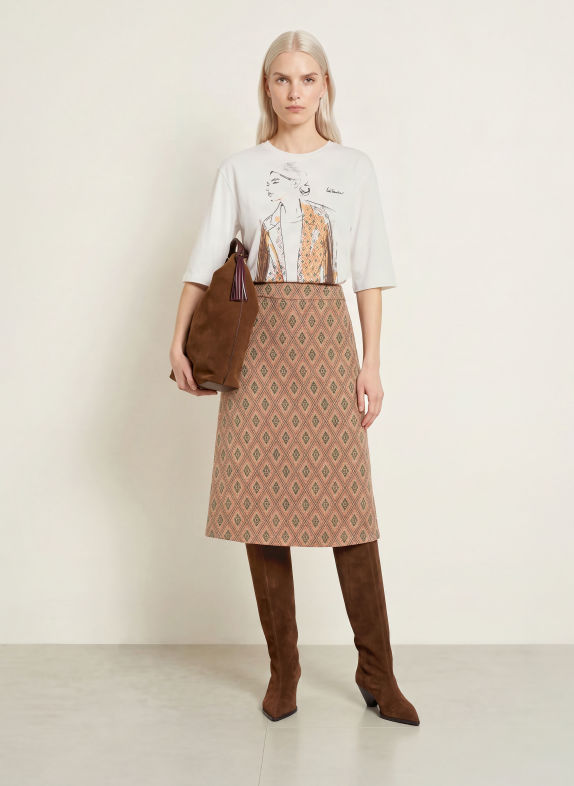 Luis Trenker T-shirt LUDAMI VIT / BEIGE / SVART