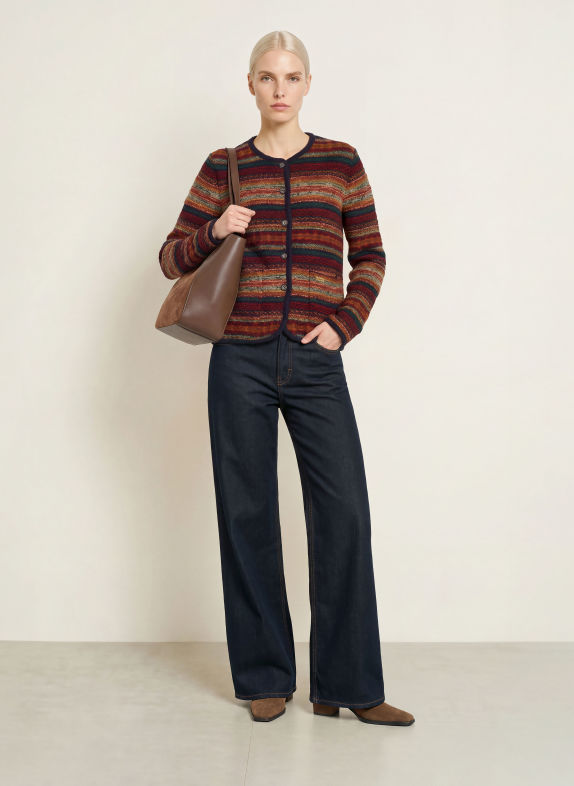 Luis Trenker LUAROWENA Cardigan BROWN / GREEN / DARK BLUE