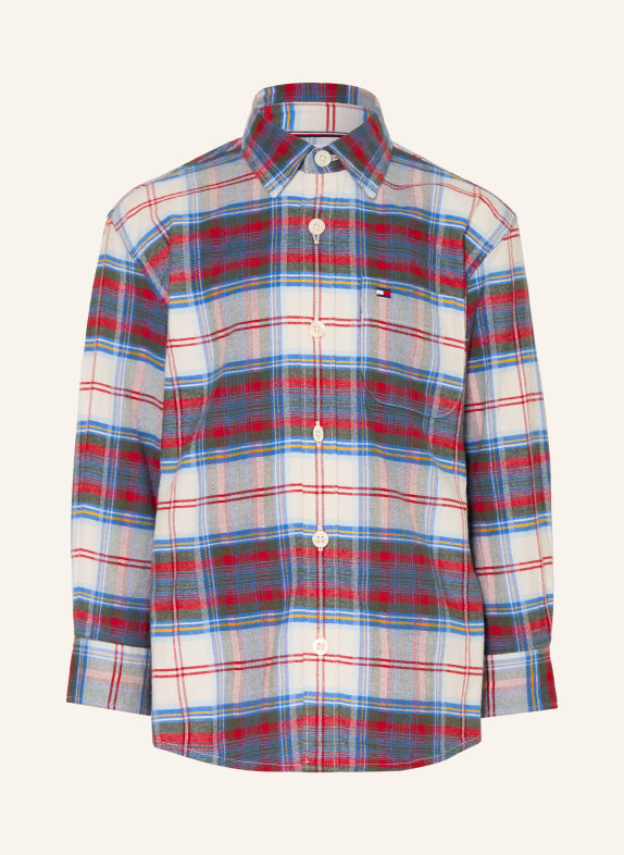 TOMMY HILFIGER Hemd BLAU / CREME / ROT