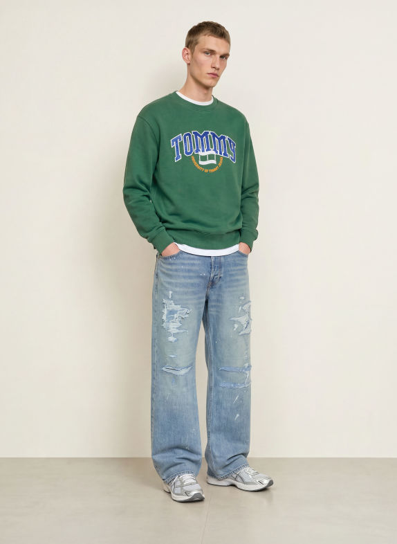 TOMMY JEANS Sweatshirt GROEN / GEEL / BLAUW