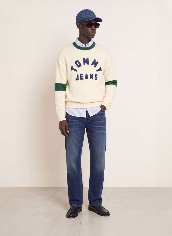TOMMY JEANS Trøjer CREME / MØRKEGRØN / MØRKEBLÅ
