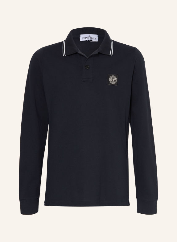 STONE ISLAND JUNIOR Piqué-Poloshirt DUNKELBLAU