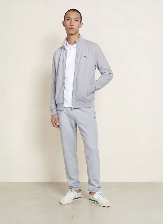 LACOSTE Sweatvest LICHTGRIJS / DONKERGROEN / WIT