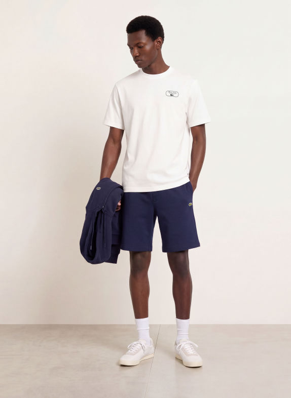 LACOSTE Short en molleton BLEU FONCÉ