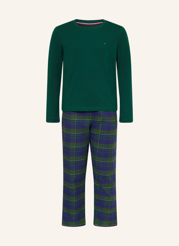 TOMMY HILFIGER Piżama CIEMNOZIELONY / GRANATOWY