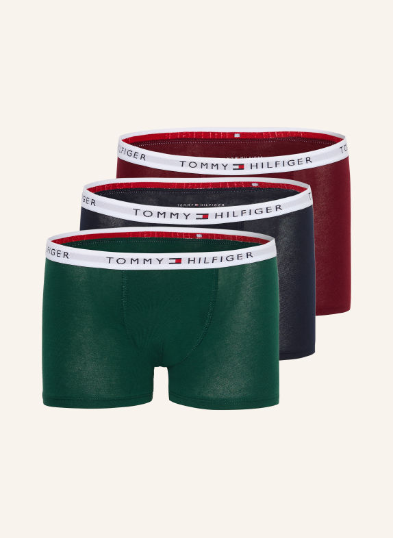 TOMMY HILFIGER 3-pak boxershorts MØRKEBLÅ / MØRKERØD / GRØN