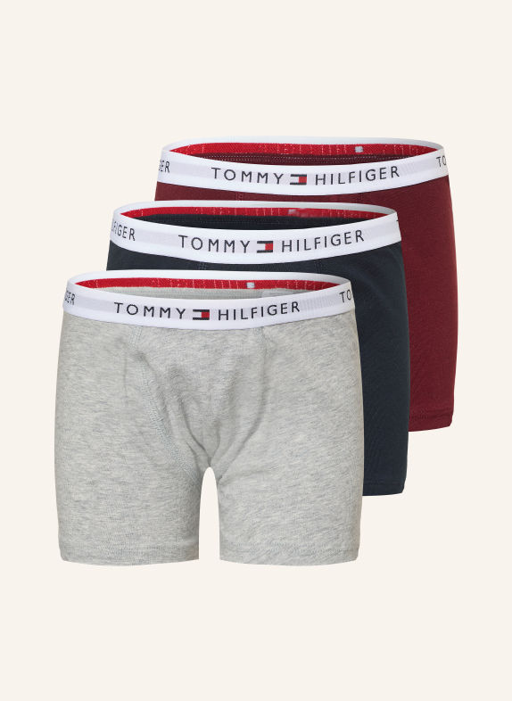 TOMMY HILFIGER Set van 5 Boxershorts DONKERBLAUW / LICHTGRIJS / DONKERROOD