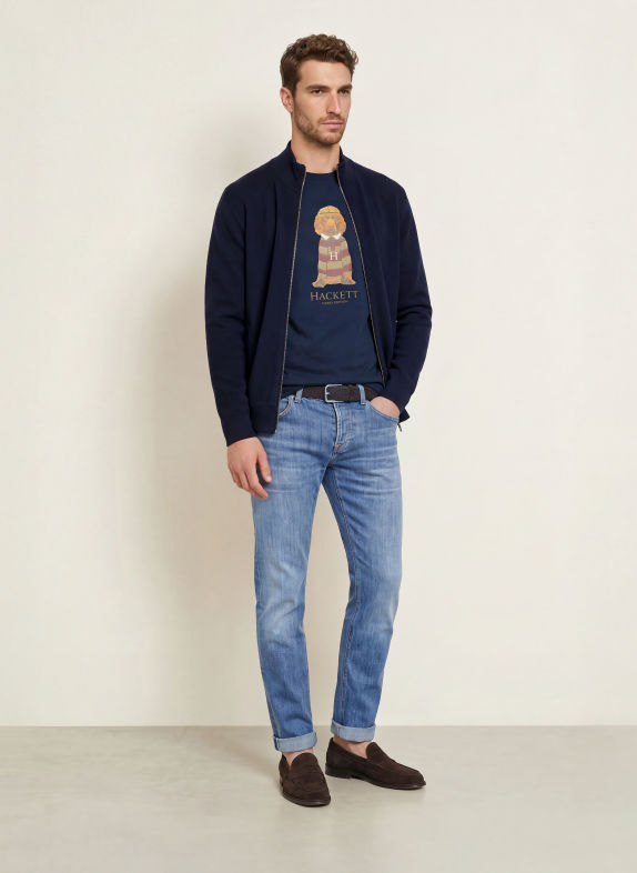 HACKETT LONDON T-shirt HERITAGE HARRY BLEU FONCÉ