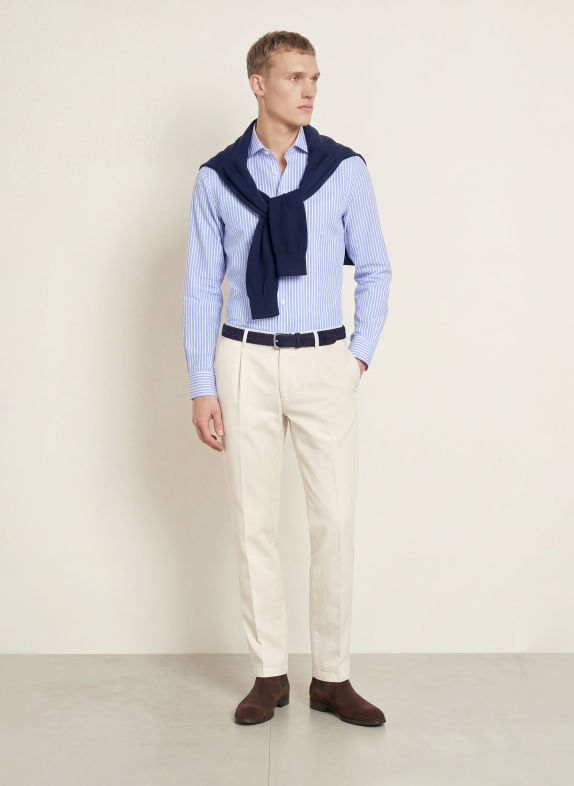 HACKETT LONDON Overhemd Tailored Fit LICHTBLAUW / WIT