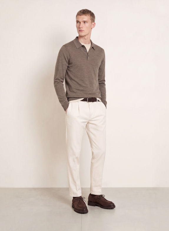 HACKETT LONDON Polo en maille TAUPE