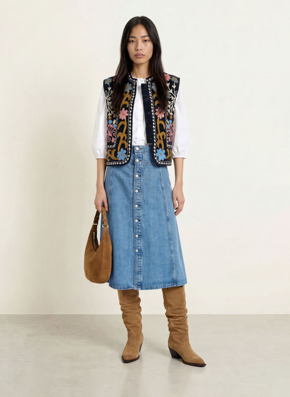 lollys laundry BINLL Vest DARK BLUE / PINK / CREAM