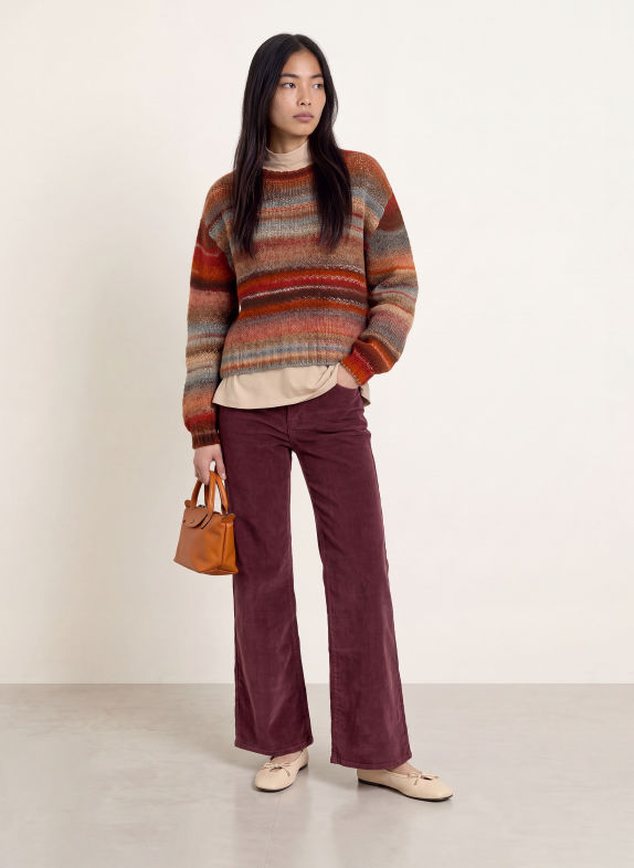 lollys laundry FAIRHAVENLL Sweater DARK ORANGE / CREAM / BLUE GRAY