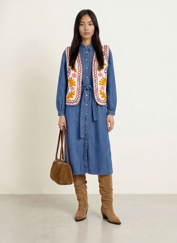 lollys laundry Weste HONEYLL CREME / DUNKELROT / BLAU