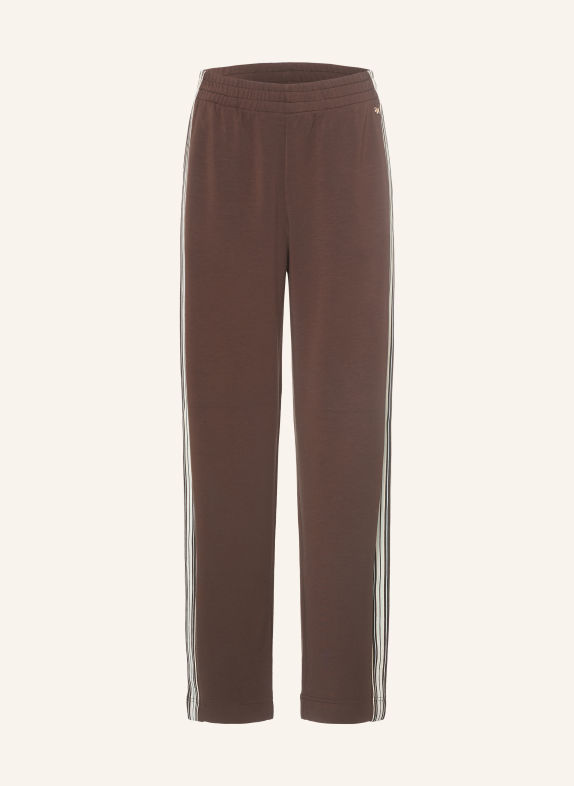 MOS MOSH MMARDIE-Sweatpant met galonstrepen MARRON FONCÉ / LICHTBLAUW / WIT