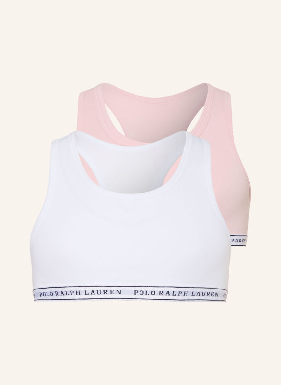 POLO RALPH LAUREN 2-Pack of Bralettes WHITE / PINK / BLACK