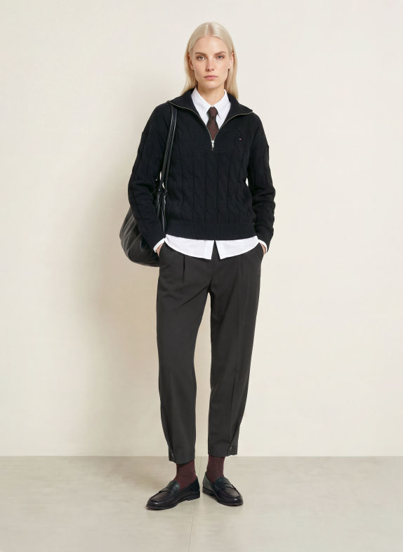 TOMMY HILFIGER Spodnie CZARNY