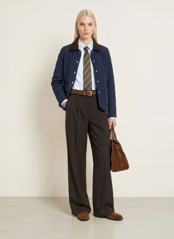 TOMMY HILFIGER Wide-leg trousers DARK BROWN