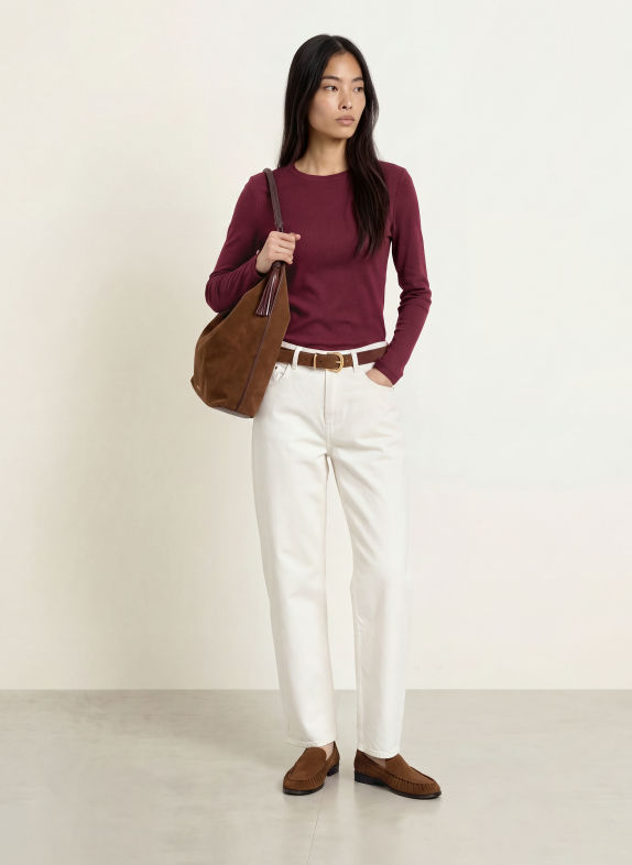 TOMMY HILFIGER Long-sleeve shirt DARK RED